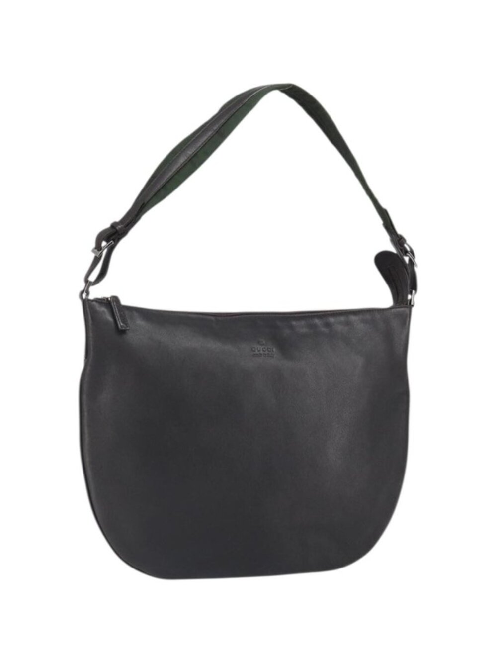 GUCCI GG Canvas Shoulder Bag Black Silver 001 1206
